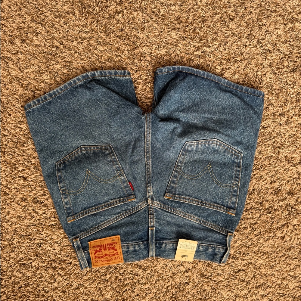 Levi's Blue High-Waisted Denim Jean Shorts - Picture 2 of 2
